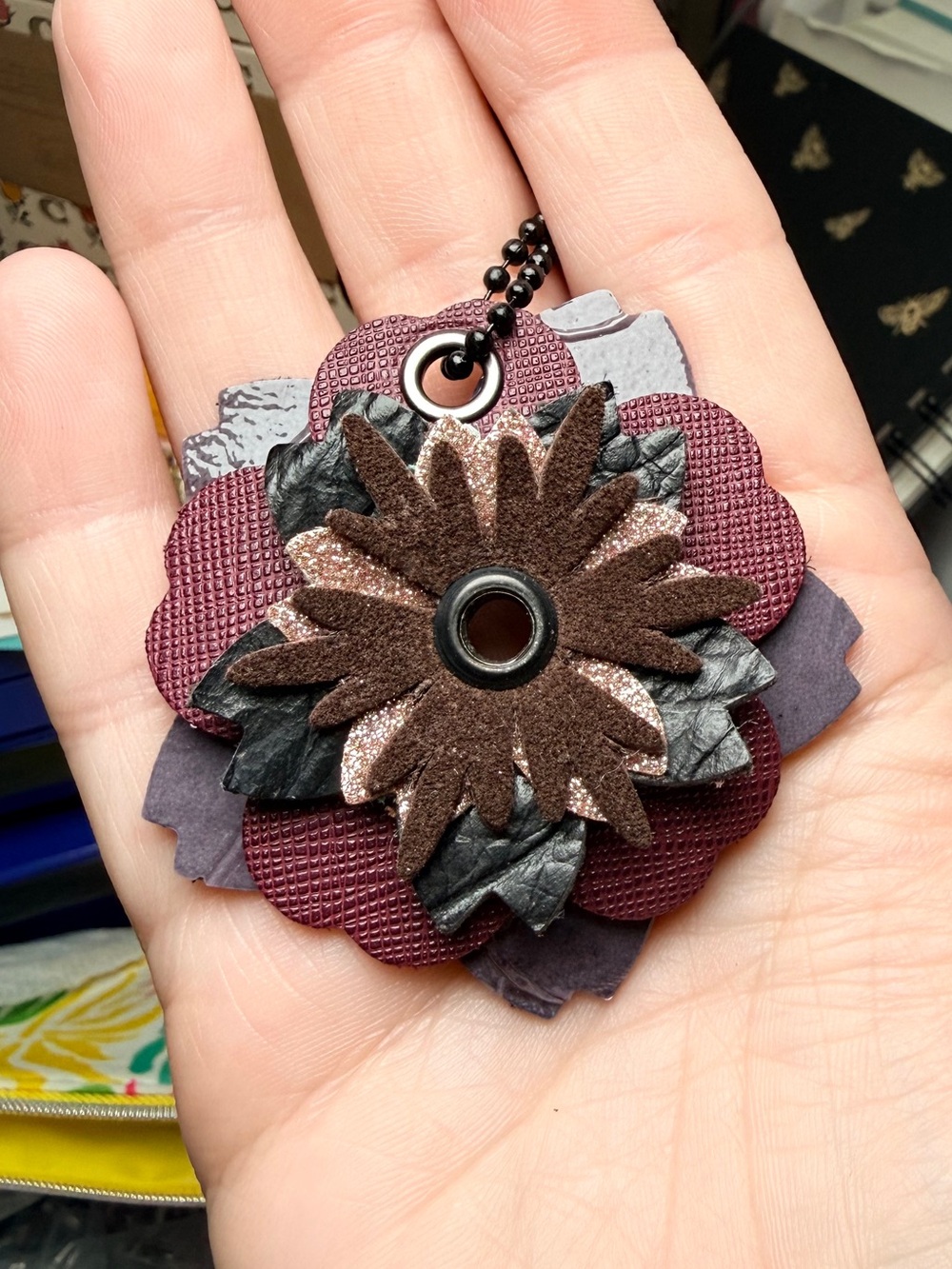 Handmade Floral Charm with Open Center